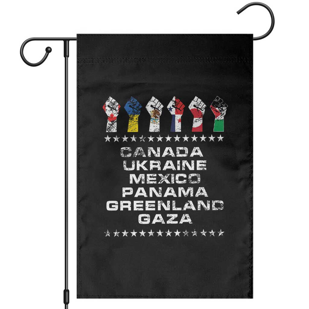 Canada Greenland Mexico Panama Gaza Ukraine Pride Garden Flag Hand Fist - Wonder Print Shop