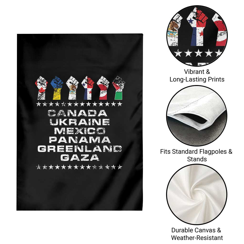 Canada Greenland Mexico Panama Gaza Ukraine Pride Garden Flag Hand Fist - Wonder Print Shop