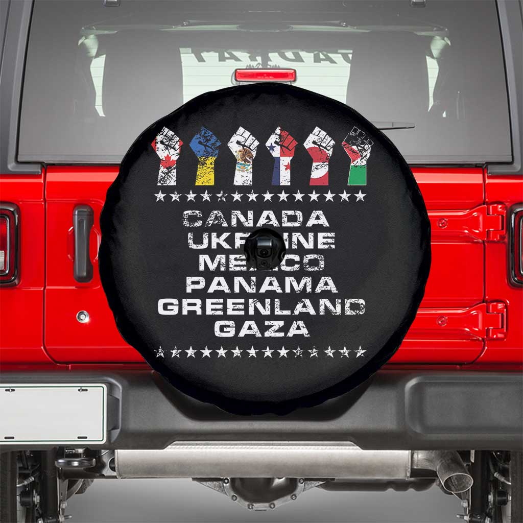 Canada Greenland Mexico Panama Gaza Ukraine Pride Spare Tire Cover Hand Fist