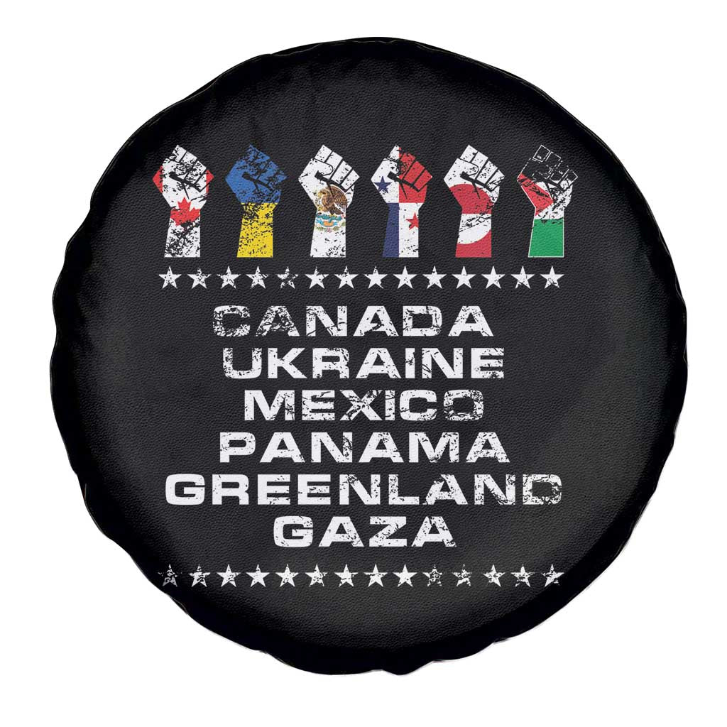 Canada Greenland Mexico Panama Gaza Ukraine Pride Spare Tire Cover Hand Fist