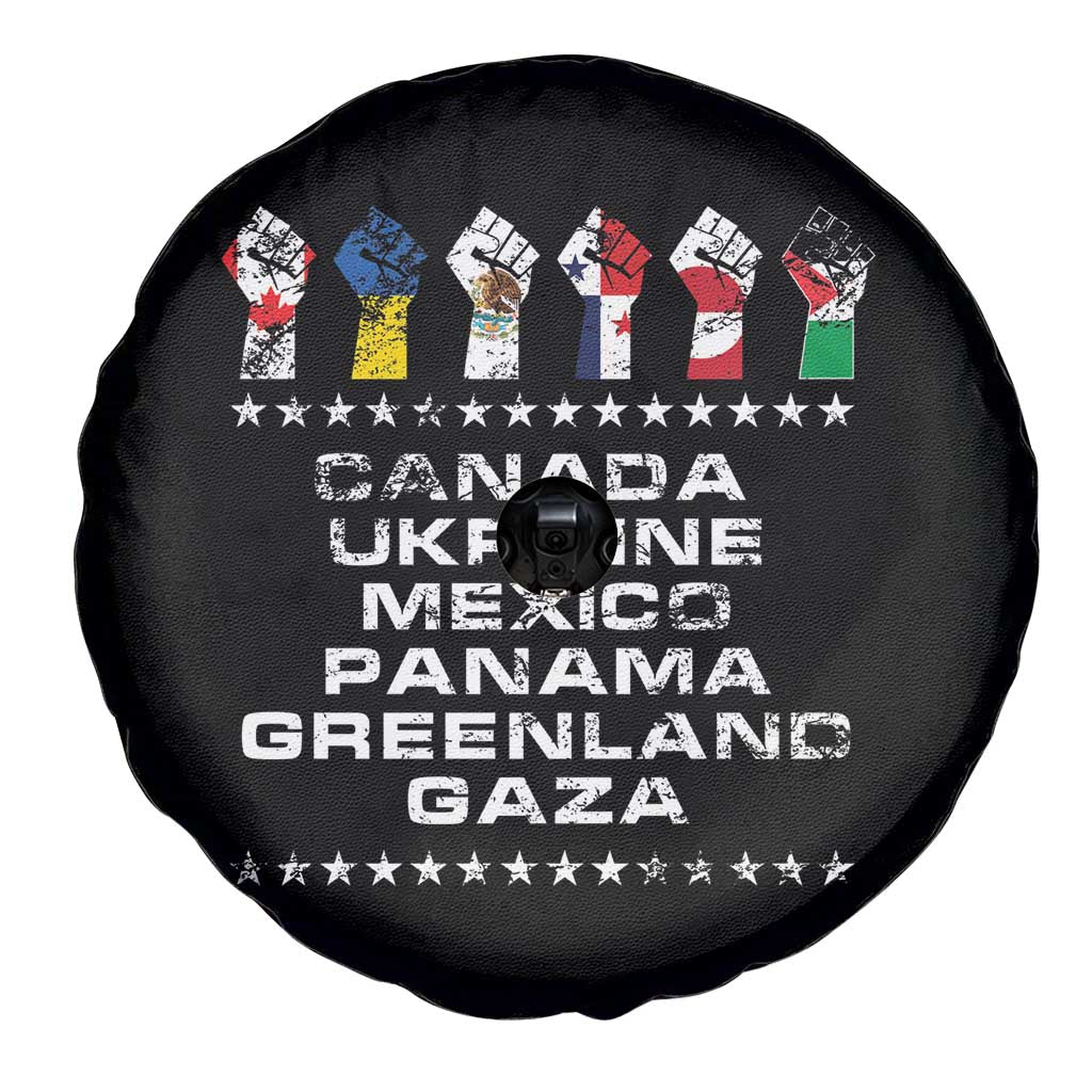 Canada Greenland Mexico Panama Gaza Ukraine Pride Spare Tire Cover Hand Fist