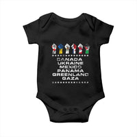 Canada Greenland Mexico Panama Gaza Ukraine Pride Baby Onesie Hand Fist