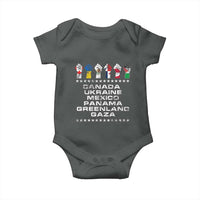 Canada Greenland Mexico Panama Gaza Ukraine Pride Baby Onesie Hand Fist