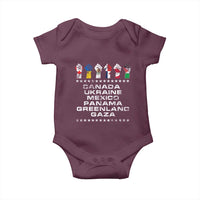 Canada Greenland Mexico Panama Gaza Ukraine Pride Baby Onesie Hand Fist