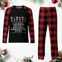 Canada Greenland Mexico Panama Gaza Ukraine Pride Plaid Pajama Set Hand Fist - Wonder Print Shop