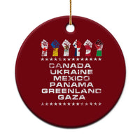 Canada Greenland Mexico Panama Gaza Ukraine Pride Ceramic Ornament Hand Fist - Wonder Print Shop