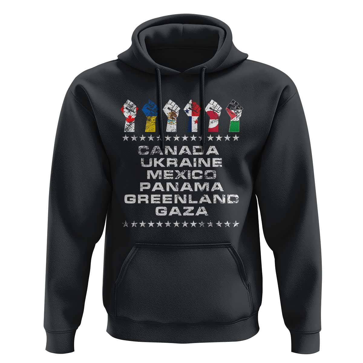 Canada Greenland Mexico Panama Gaza Ukraine Pride Hoodie Hand Fist