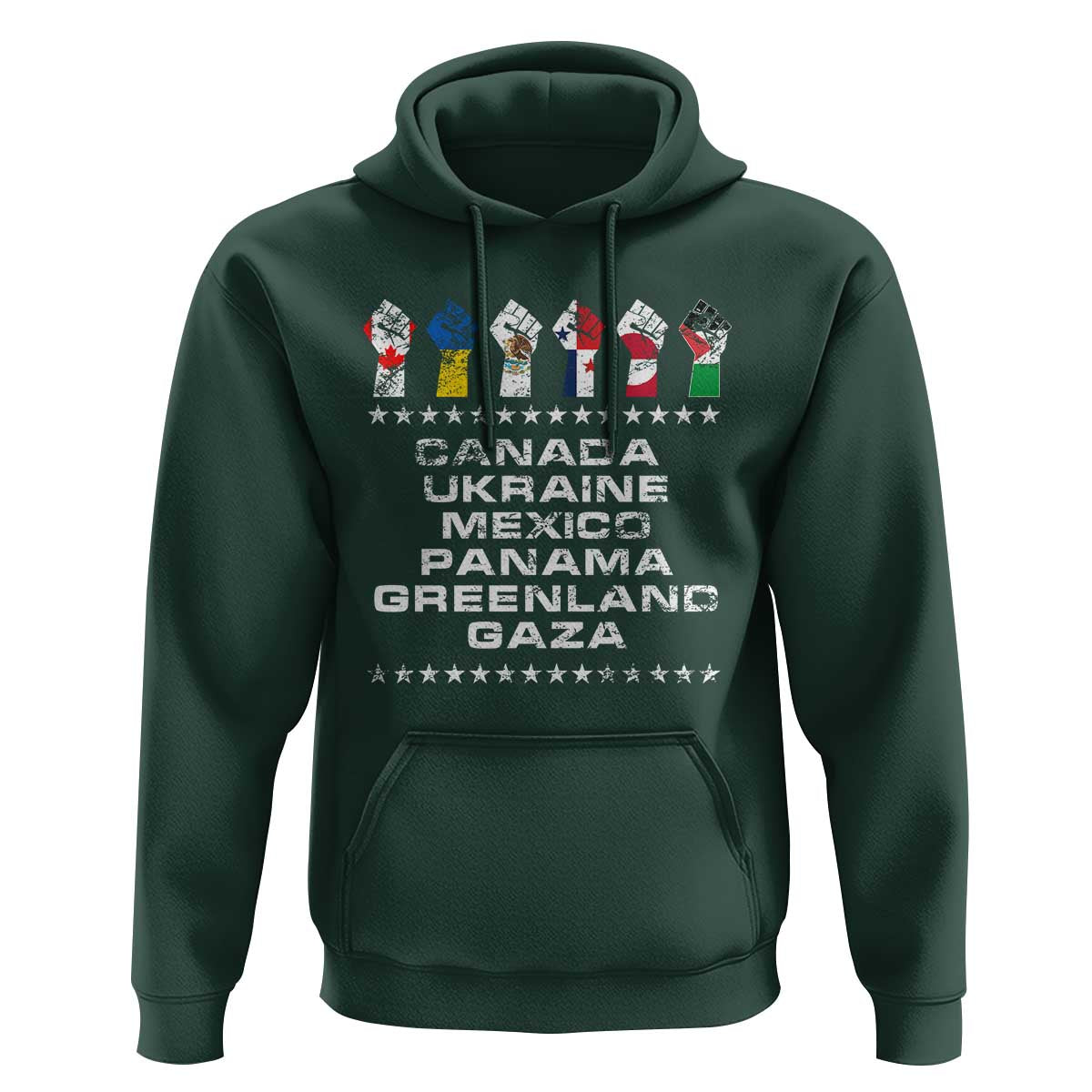 Canada Greenland Mexico Panama Gaza Ukraine Pride Hoodie Hand Fist