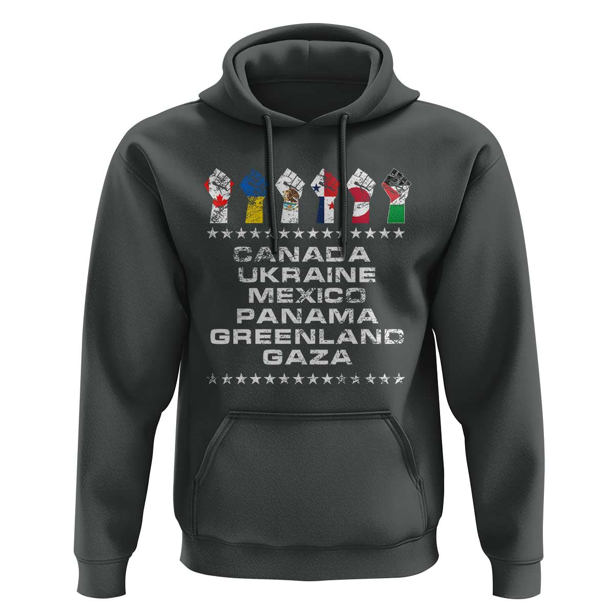 Canada Greenland Mexico Panama Gaza Ukraine Pride Hoodie Hand Fist