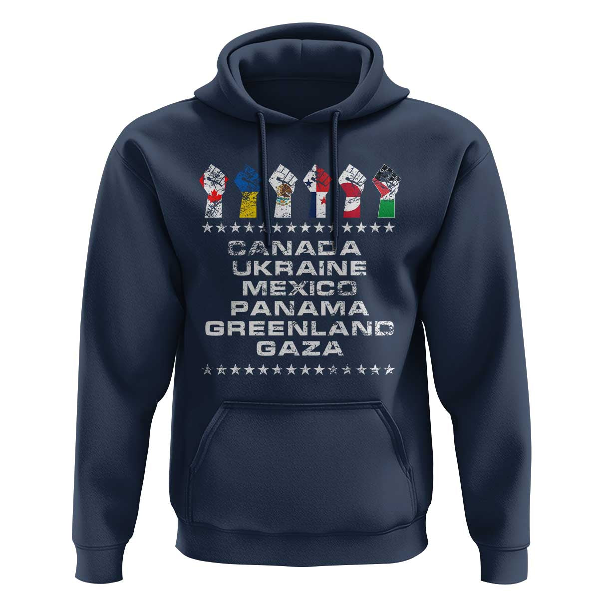 Canada Greenland Mexico Panama Gaza Ukraine Pride Hoodie Hand Fist
