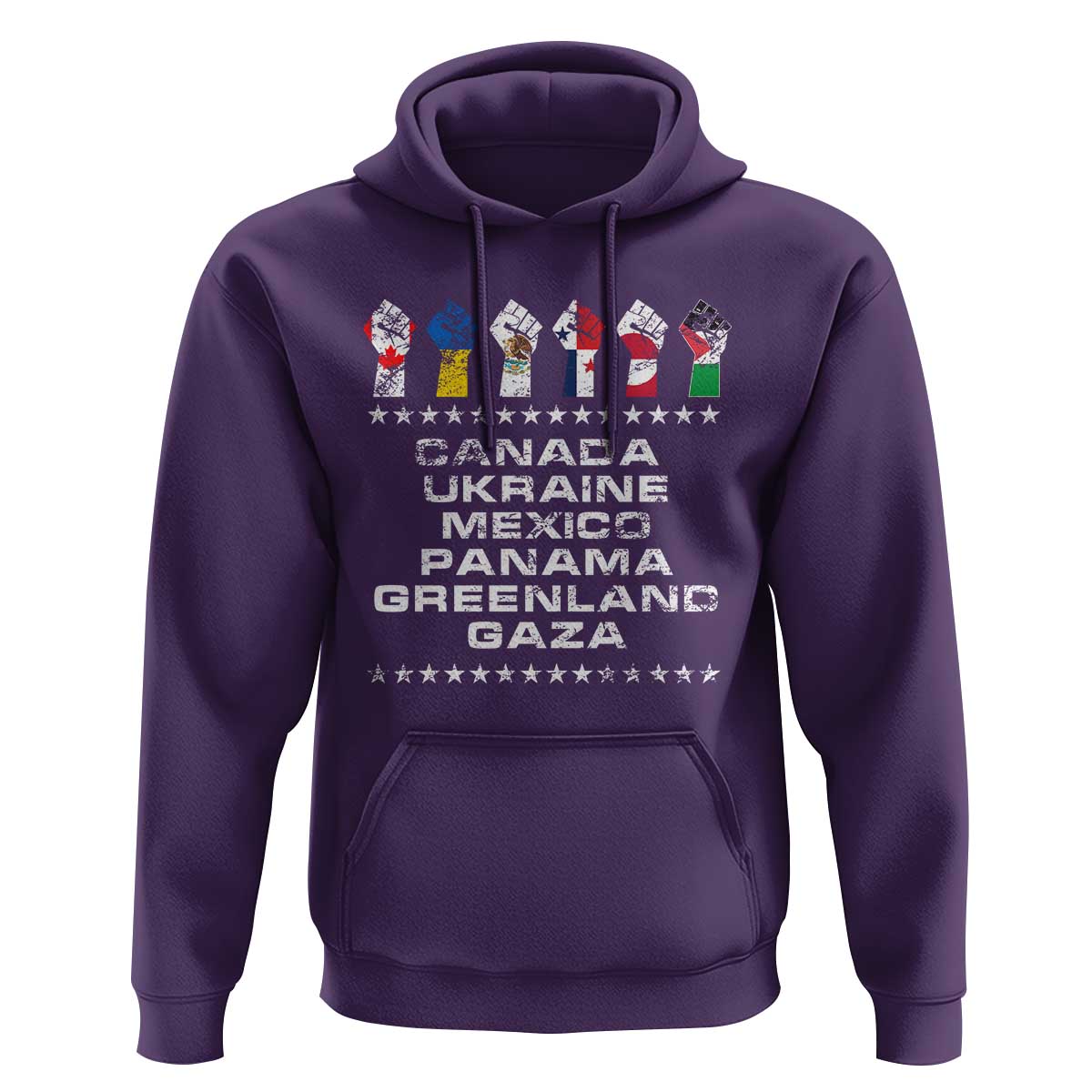 Canada Greenland Mexico Panama Gaza Ukraine Pride Hoodie Hand Fist