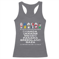 Canada Greenland Mexico Panama Gaza Ukraine Pride Racerback Tank Top Hand Fist