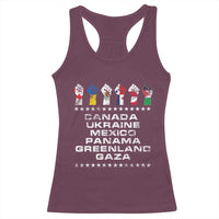 Canada Greenland Mexico Panama Gaza Ukraine Pride Racerback Tank Top Hand Fist