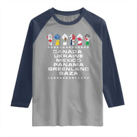 Canada Greenland Mexico Panama Gaza Ukraine Pride Raglan Shirt Hand Fist