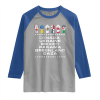 Canada Greenland Mexico Panama Gaza Ukraine Pride Raglan Shirt Hand Fist