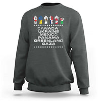 Canada Greenland Mexico Panama Gaza Ukraine Pride Sweatshirt Hand Fist