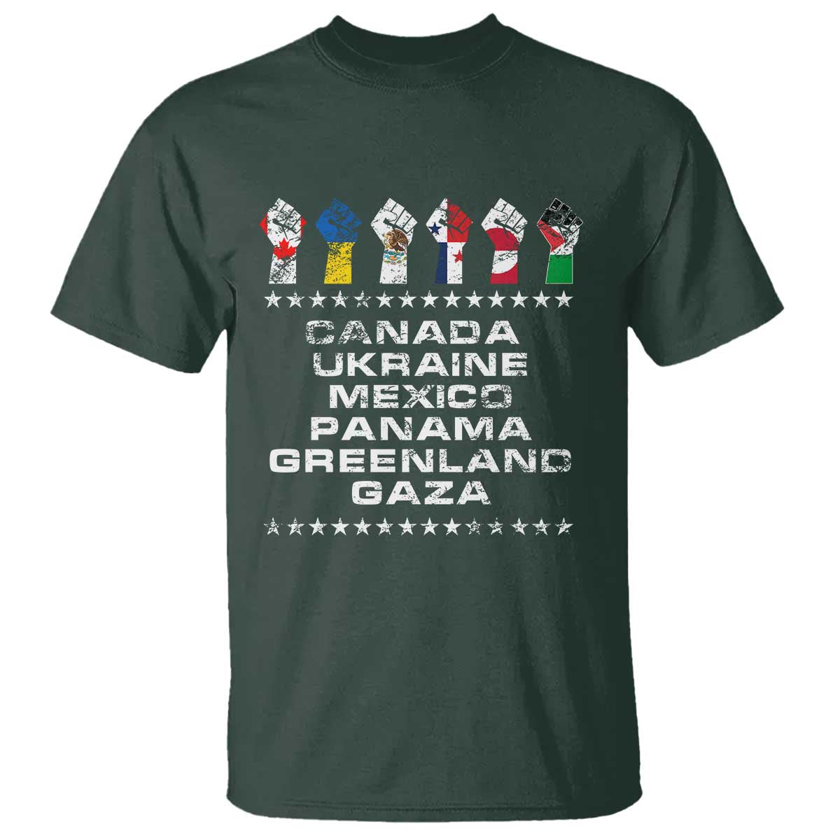 Canada Greenland Mexico Panama Gaza Ukraine Pride T Shirt Hand Fist