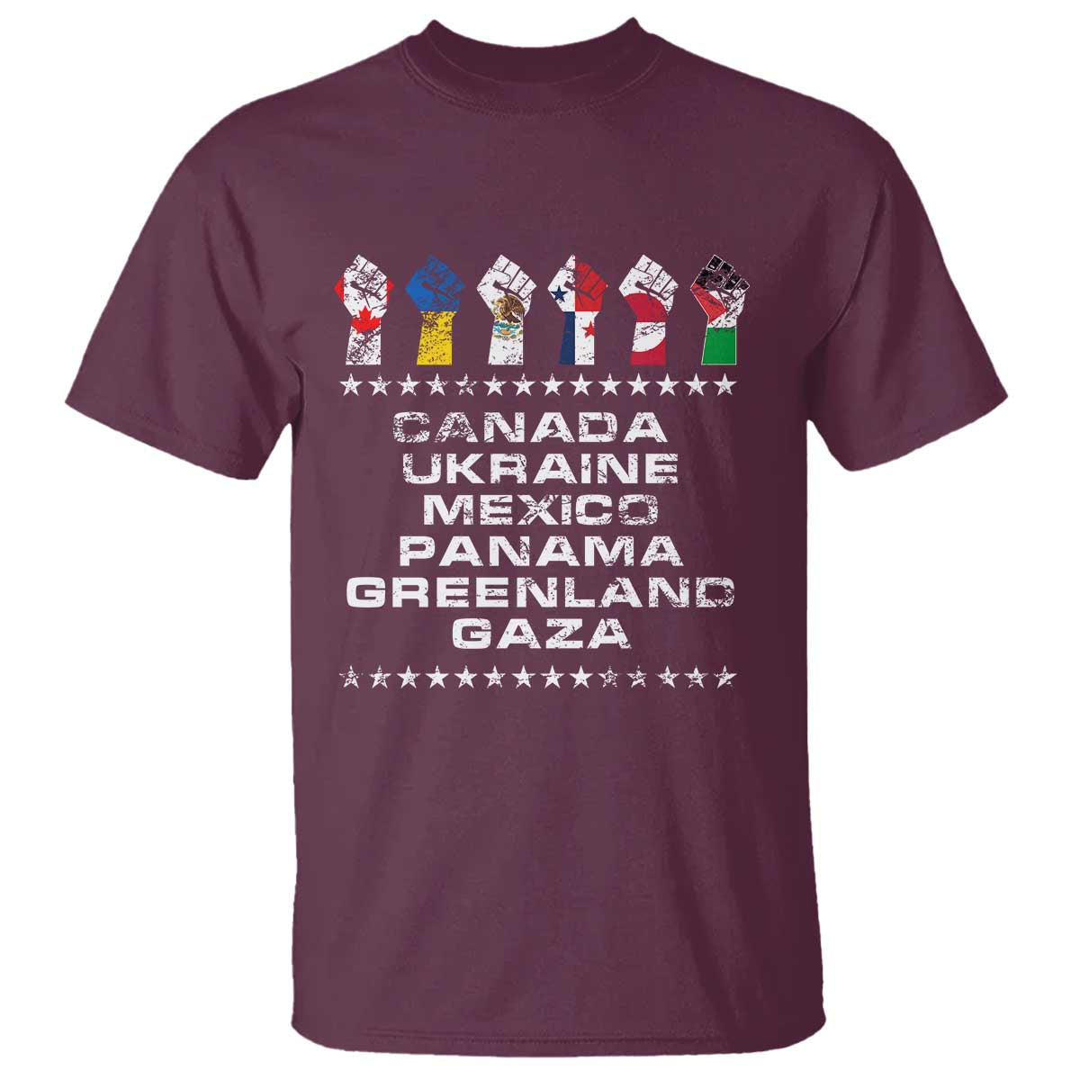 Canada Greenland Mexico Panama Gaza Ukraine Pride T Shirt Hand Fist