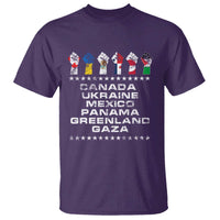 Canada Greenland Mexico Panama Gaza Ukraine Pride T Shirt Hand Fist