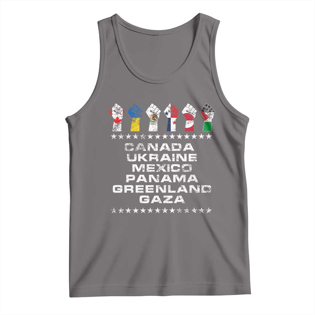 Canada Greenland Mexico Panama Gaza Ukraine Pride Tank Top Hand Fist