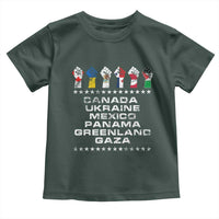 Canada Greenland Mexico Panama Gaza Ukraine Pride Toddler T Shirt Hand Fist
