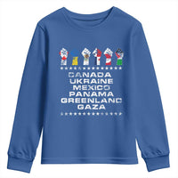 Canada Greenland Mexico Panama Gaza Ukraine Pride Youth Sweatshirt Hand Fist