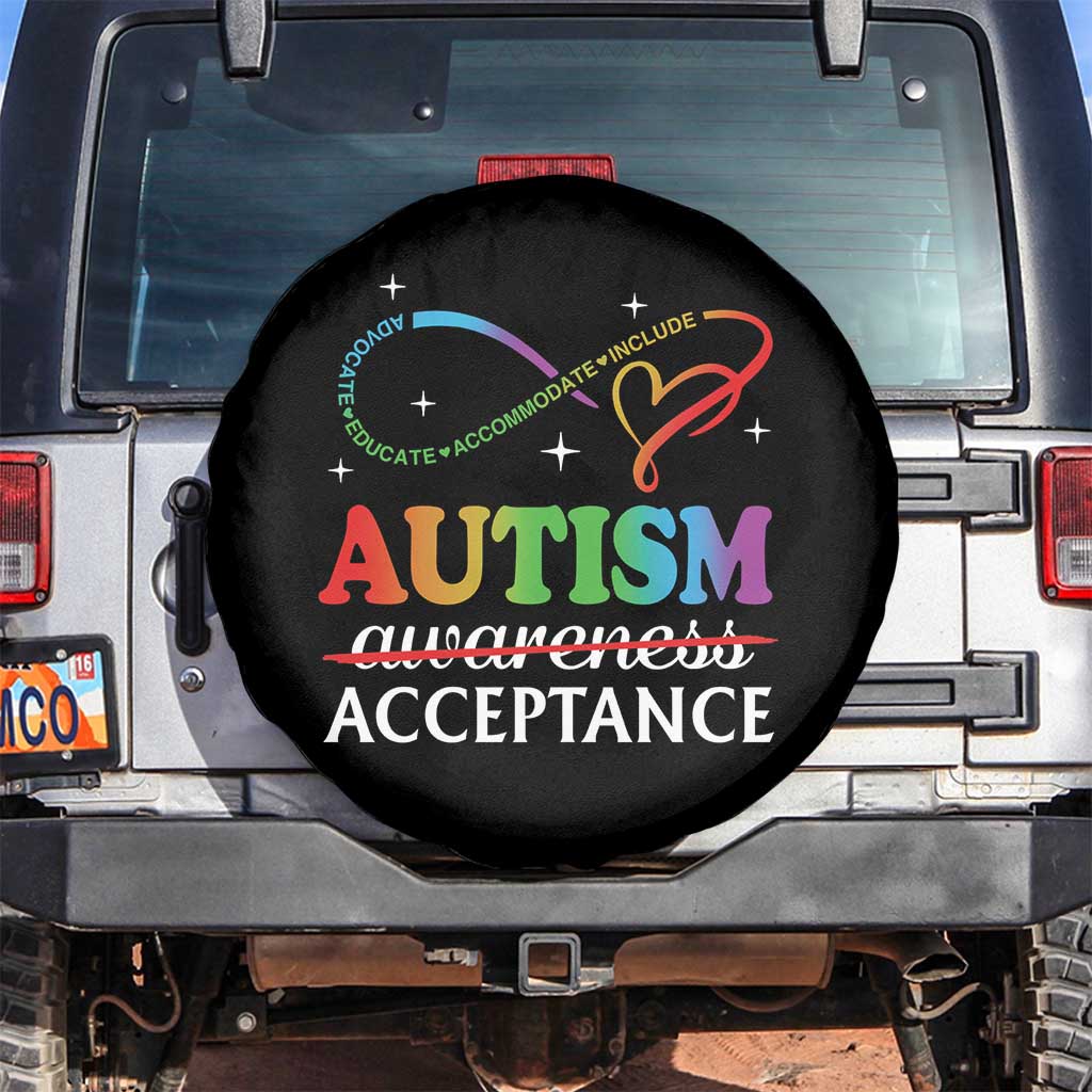 Autism Awareness Acceptance Spare Tire Cover Advocate Educate Accommodate Include Infinity Symbol