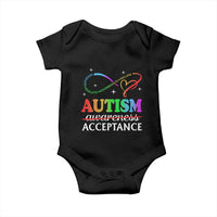 Autism Awareness Acceptance Baby Onesie Advocate Educate Accommodate Include Infinity Symbol