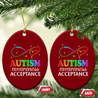 Autism Awareness Acceptance Ceramic Ornament Advocate Educate Accommodate Include Infinity Symbol