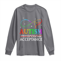 Autism Awareness Acceptance Long Sleeve Shirt Advocate Educate Accommodate Include Infinity Symbol