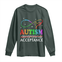 Autism Awareness Acceptance Long Sleeve Shirt Advocate Educate Accommodate Include Infinity Symbol