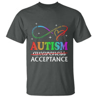 Autism Awareness Acceptance T Shirt Advocate Educate Accommodate Include Infinity Symbol