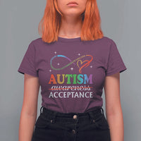 Autism Awareness Acceptance T Shirt For Women Advocate Educate Accommodate Include Infinity Symbol
