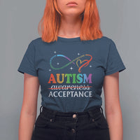 Autism Awareness Acceptance T Shirt For Women Advocate Educate Accommodate Include Infinity Symbol