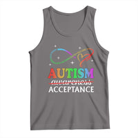 Autism Awareness Acceptance Tank Top Advocate Educate Accommodate Include Infinity Symbol