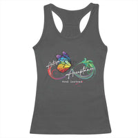 Autism Awareness Acceptance Red Instead Racerback Tank Top Infinity Symbol Rainbow Butterfly Feather