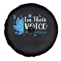 Child Abuse Prevention Awareness I'm Their Voice Spare Tire Cover Blue Pinwheels