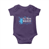 Child Abuse Prevention Awareness I'm Their Voice Baby Onesie Blue Pinwheels