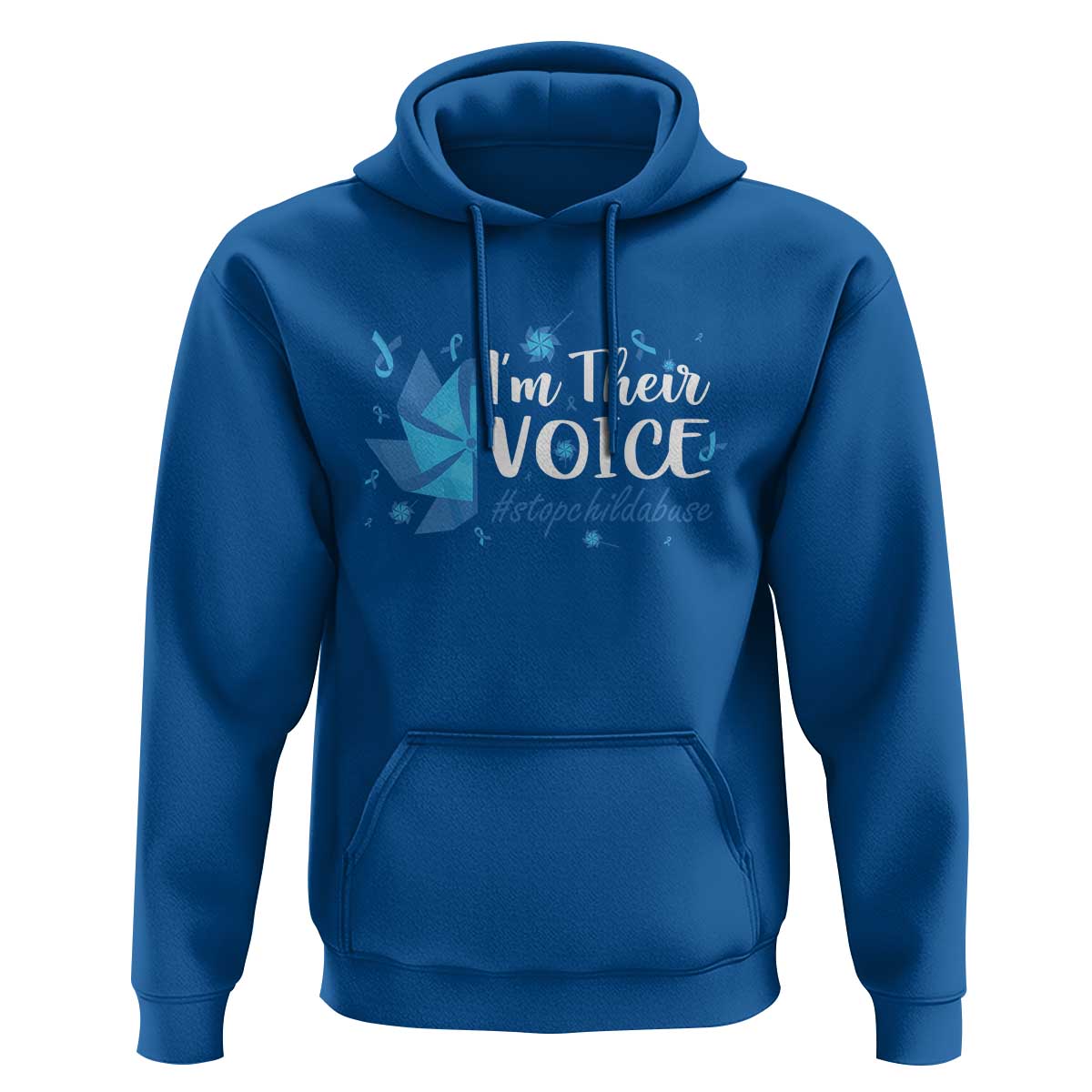Child Abuse Prevention Awareness I'm Their Voice Hoodie Blue Pinwheels