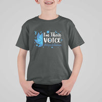 Child Abuse Prevention Awareness I'm Their Voice T Shirt For Kid Blue Pinwheels