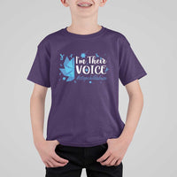 Child Abuse Prevention Awareness I'm Their Voice T Shirt For Kid Blue Pinwheels