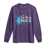Child Abuse Prevention Awareness I'm Their Voice Long Sleeve Shirt Blue Pinwheels