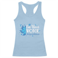 Child Abuse Prevention Awareness I'm Their Voice Racerback Tank Top Blue Pinwheels