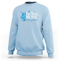 Child Abuse Prevention Awareness I'm Their Voice Sweatshirt Blue Pinwheels