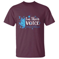 Child Abuse Prevention Awareness I'm Their Voice T Shirt Blue Pinwheels