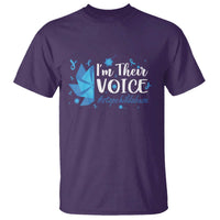 Child Abuse Prevention Awareness I'm Their Voice T Shirt Blue Pinwheels