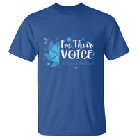 Child Abuse Prevention Awareness I'm Their Voice T Shirt Blue Pinwheels