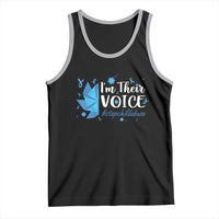 Child Abuse Prevention Awareness I'm Their Voice Tank Top Blue Pinwheels