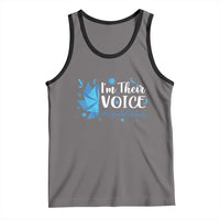 Child Abuse Prevention Awareness I'm Their Voice Tank Top Blue Pinwheels
