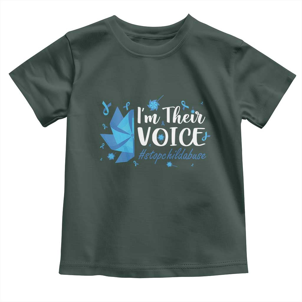 Child Abuse Prevention Awareness I'm Their Voice Toddler T Shirt Blue Pinwheels